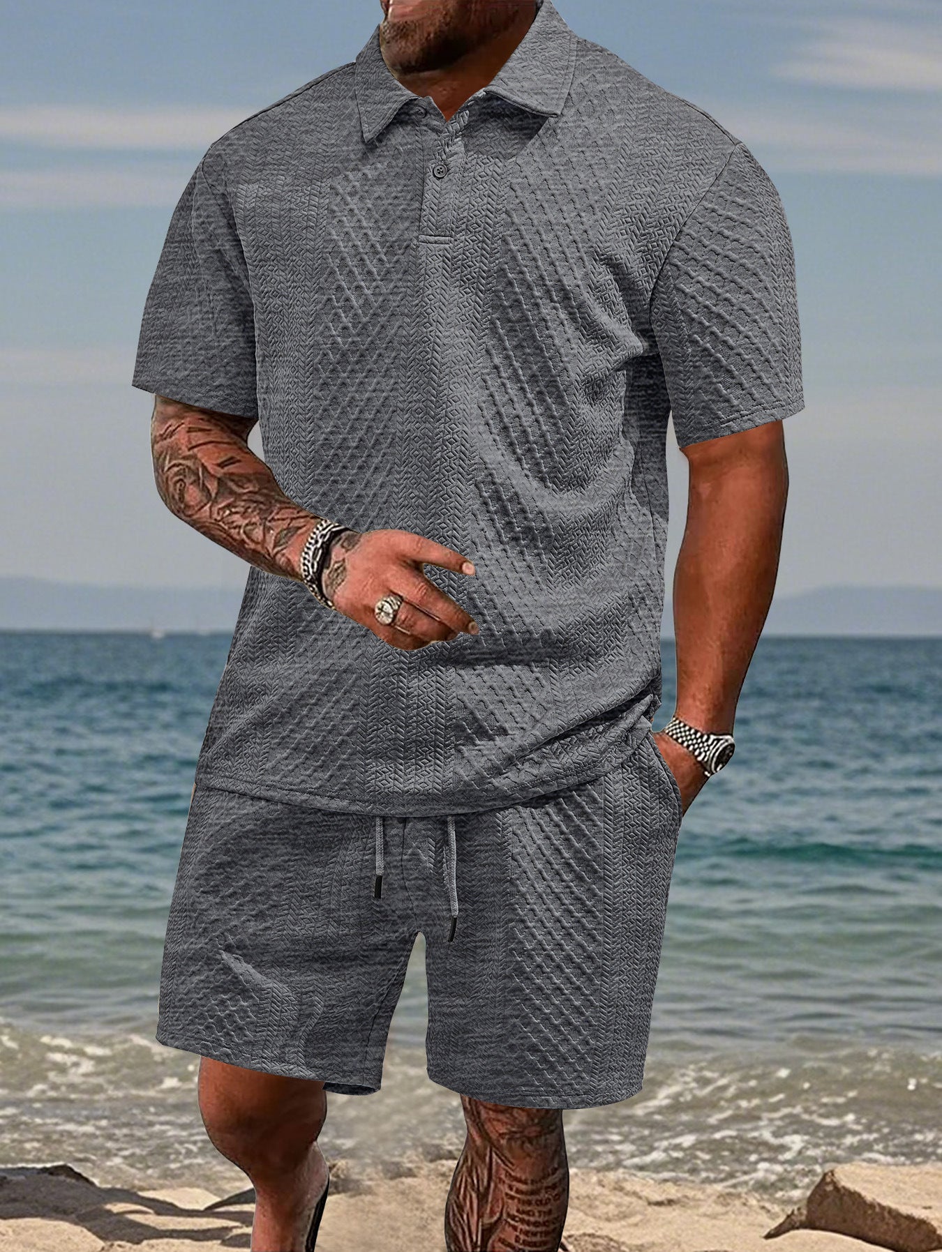 Luxe Summer Jacquard Polo Shirt™