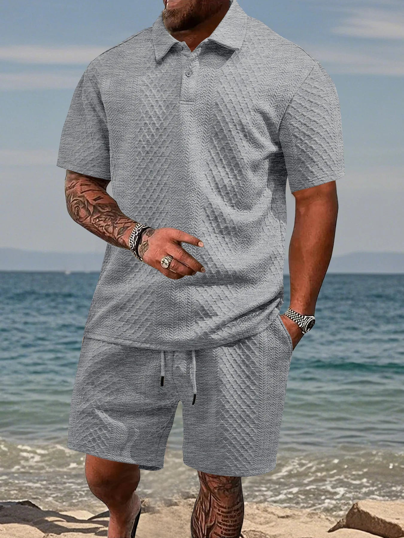 Luxe Summer Jacquard Polo Shirt™