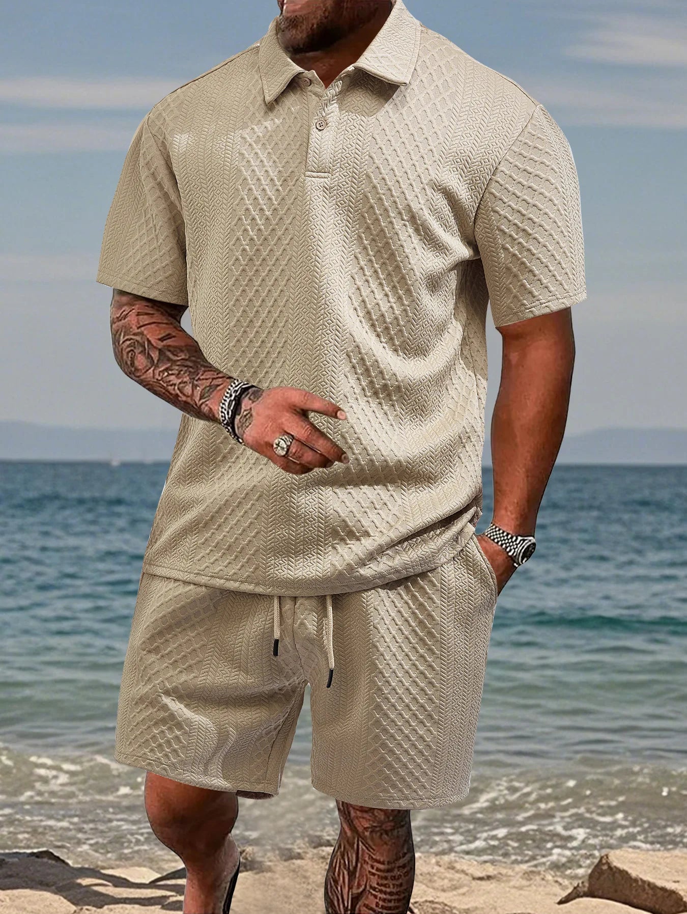 Luxe Summer Jacquard Polo Shirt™