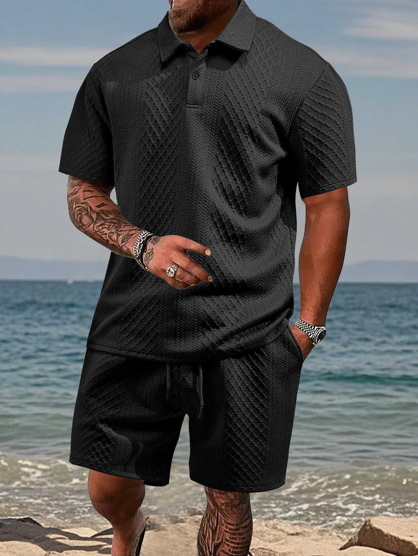 Luxe Summer Jacquard Polo Shirt™