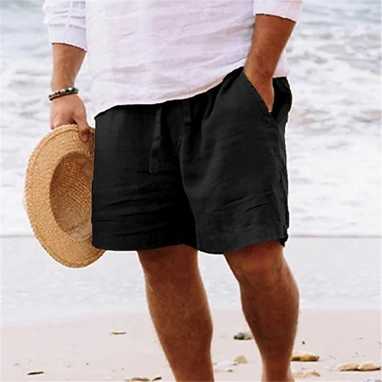 Casual Cotton Linen Shorts - Breathable Fitness Shorts