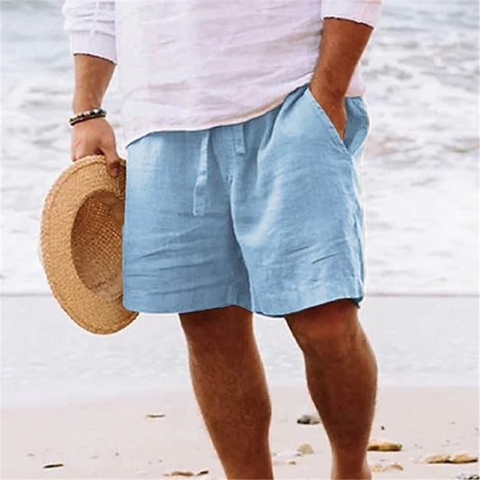 Casual Cotton Linen Shorts - Breathable Fitness Shorts