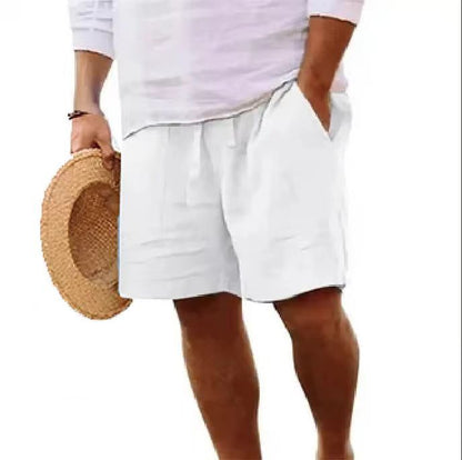 Casual Cotton Linen Shorts - Breathable Fitness Shorts