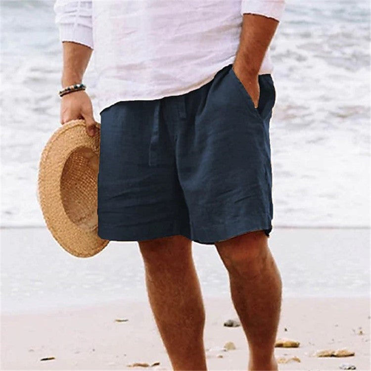 Casual Cotton Linen Shorts - Breathable Fitness Shorts