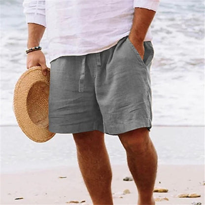 Casual Cotton Linen Shorts - Breathable Fitness Shorts