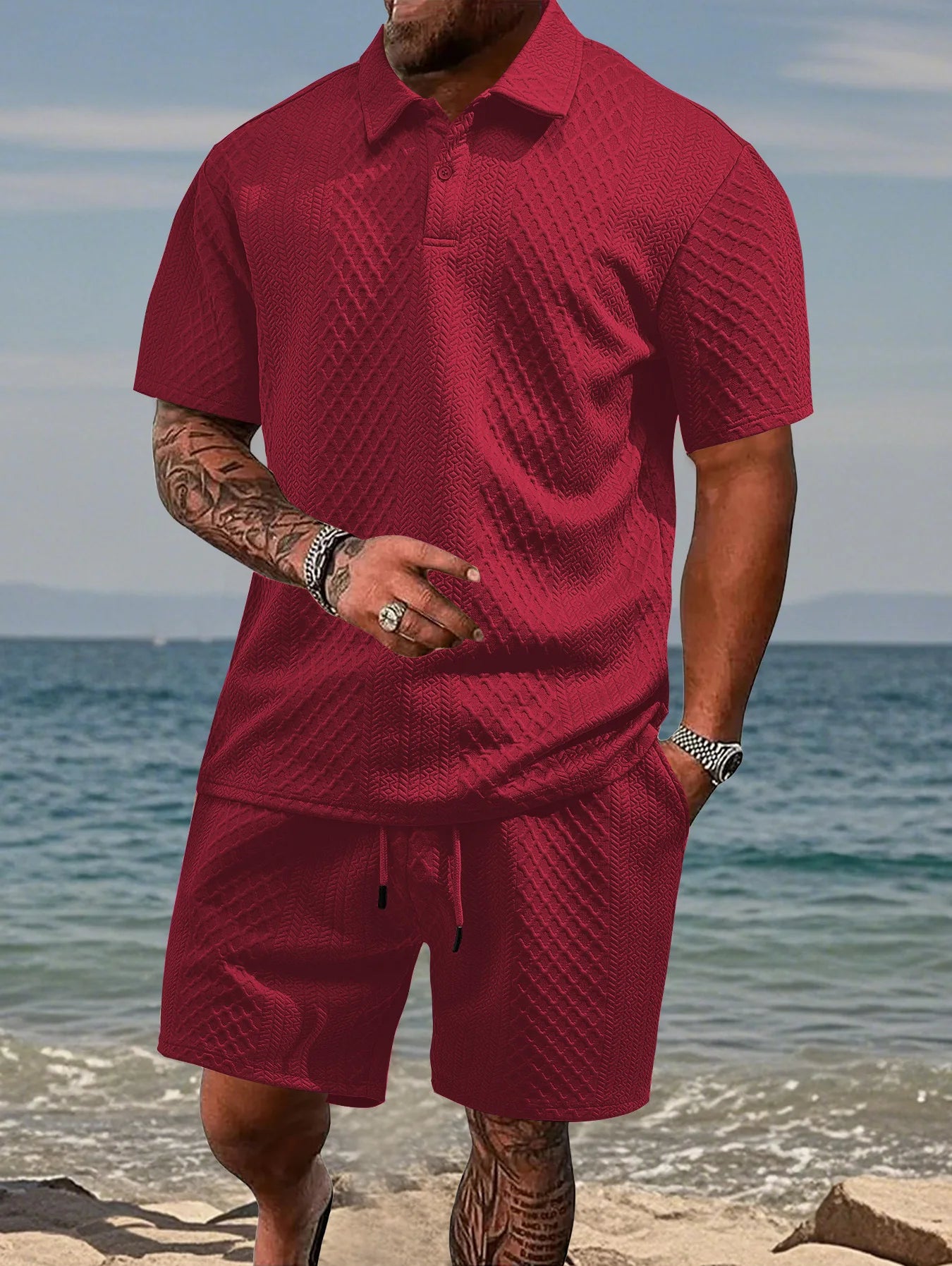 Luxe Summer Jacquard Polo Shirt™